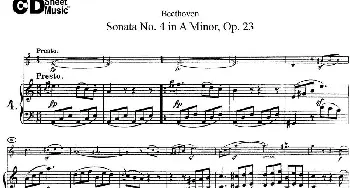 小提琴谱 | Violin Sonata No.4 in A Minor Op.23(小提琴+钢琴伴奏)