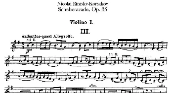 小提琴谱 | Scheherazade(Ⅲ)Op.35(第一小提琴)Nicolai Rimsky-Korsakov(科萨科夫）