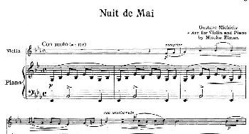 小提琴谱 | Nuit de Mai(小提琴+钢琴伴奏)Gustave Michiels曲 Mischa Elman改编