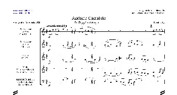 小提琴谱 | 如歌的行板(Andante Cantabile)(五重奏)柴可夫斯基