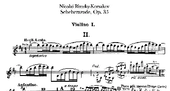 小提琴谱 | Scheherazade(Ⅱ)Op.35(第一小提琴)Nicolai Rimsky-Korsakov(科萨科夫）