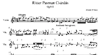 小提琴谱 | Ritter Pasman csárdás(Op.441)Johann Strauss(斯特劳斯）