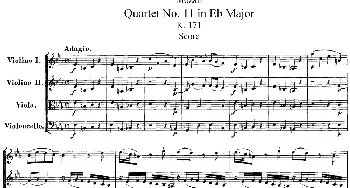 小提琴谱 | Mozart《Quartet No.11 in Eb Major,K.171》(总谱)