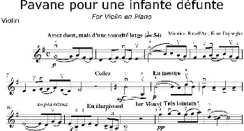 小提琴谱 | Pavane pour une infante defunte  Maurice Ravel曲 Koen Dejonghe改编