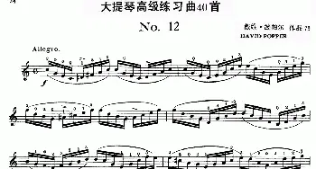 大提琴高级练习曲40首 No.12  戴维·波帕尔