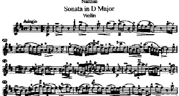 小提琴谱 | Sonata in D Major(D大调小提琴奏鸣曲)纳尔蒂尼