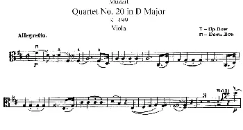 小提琴谱 | Mozart《Quartet No.20 in D Major,K.499》(Viola分谱)