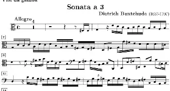 小提琴谱 | Sonata No.3(第三号小提琴奏鸣曲)(Viola da Gamba分谱)布克斯特胡德