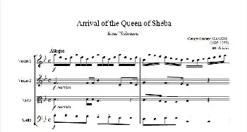 小提琴谱 | Arrival of the Queen of Sheba from "Solomon"(弦乐四重奏)​亨德尔