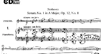 小提琴谱 | Violin Sonata No.1 in D Major Op.12 No.1(小提琴+钢琴伴奏)