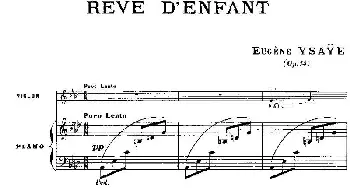 小提琴谱 | 伊萨伊作品集 Reve D‘enfant(小提琴+钢琴伴奏)伊萨伊