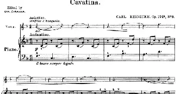 小提琴谱 | 25首小提琴曲合集 Cavatina.(CARL REINECKE. Op.174a No.9)(小提琴+钢琴伴奏)BENONI  LAGYE