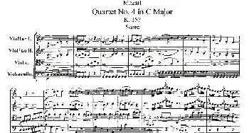 小提琴谱 | Quartet No. 4 in C Major, K. 157(C大调第四弦乐四重奏)[奥]莫扎特