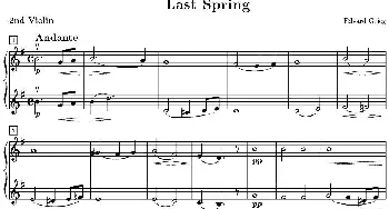 小提琴谱 | Last spring(逝去的春天 第二小提琴分谱)格里格