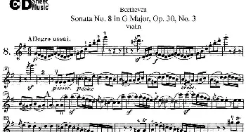 小提琴谱 | Violin Sonata No.8 in G Major Op.30 No.3