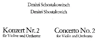 小提琴谱 | Concerto Op.129 No.2(第二小提琴协奏曲)肖斯塔科维奇(Schostakowitsch）