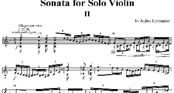 小提琴谱 | Sonata for Solo violin(小提琴奏鸣曲 II)哈林顿