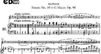 小提琴谱 | Violin Sonata No.10 in G Major Op.96(小提琴+钢琴伴奏)