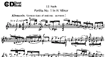 小提琴谱 | 6 Violin Sonatas and Partitas 2.Partita No.1 B Minor  J·S·Bach(巴赫）