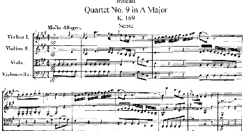 小提琴谱 | Mozart《Quartet No.9 in A Major,K.169》(总谱)