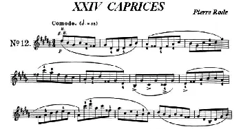 小提琴谱 | 24首小提琴练习曲之12   罗德