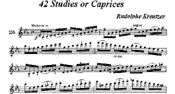 小提琴谱 | 42首练习曲或隨想曲之26  克莱采尔