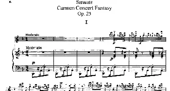 小提琴谱 | Carmen Concert Fantast Op.25(Ⅰ)(小提琴+钢琴伴奏)Sarasate(萨拉萨蒂）