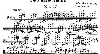 大提琴高级练习曲40首 No.17  戴维·波帕尔