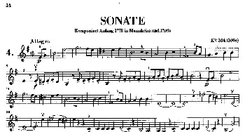 小提琴谱 | SONATE KV304(奏鸣曲 KV304)莫扎特