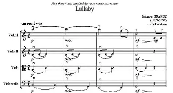 小提琴谱 | Lullaby(摇篮曲)(弦乐四重奏)