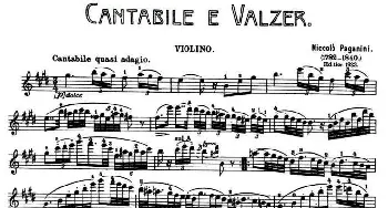 小提琴谱 | CANTABILE E VALZER