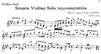 小提琴谱 | Sonata Violino Solo representativa