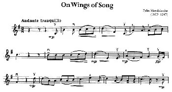 小提琴谱 | On Wings of Song  门德尔松(Mendelssohn）