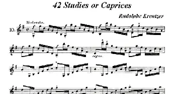 小提琴谱 | 42首练习曲或隨想曲之十  克莱采尔