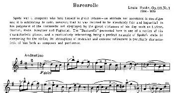 小提琴谱 | Barcarolle(船歌)(斯波尔作曲版)斯波尔SPOHR