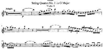 小提琴谱 | Mozart《String Quartet No.1 in G Major,K.80》(Violin Ⅱ分谱)