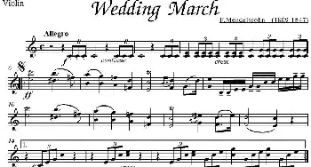 小提琴谱 | Wedding March(F.Mendelssohn作曲版)F.Mendelssohn