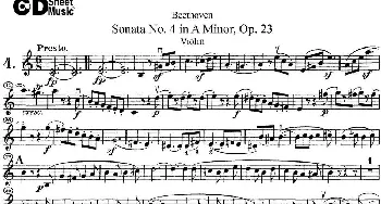 小提琴谱 | Violin Sonata No.4 in A Minor Op.23