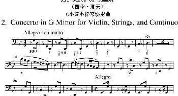 小提琴谱 | All parts of Summer(四季·夏天)(贝斯分谱)维瓦尔第