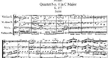 小提琴谱 | Mozart《Quartet No.4 in C Major,K.157》(总谱)