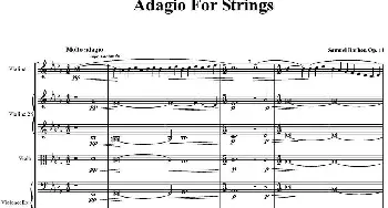 小提琴谱 | Adagio For Strings 弦乐柔板(五重奏)巴伯