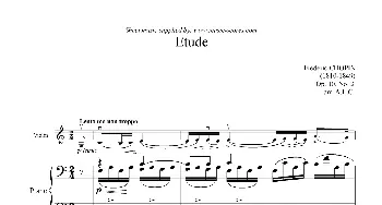 小提琴谱 | Etude(小提琴+钢琴伴奏)肖邦