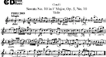 小提琴谱 | Sonata No.10 in F Major Op.5 No.10