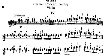 小提琴谱 | Carmen Concert Fantast Op.25(Ⅳ)Sarasate(萨拉萨蒂）