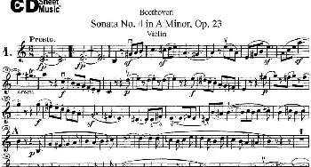 小提琴谱 | Violin Sonata No.4 in A Minor Op.23