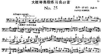 大提琴高级练习曲40首 No.25  戴维·波帕尔