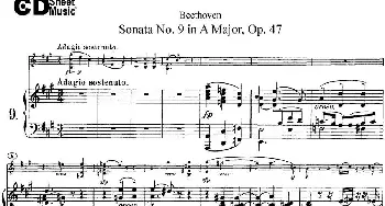 小提琴谱 | Violin Sonata No.9 in A Major Op.47(小提琴+钢琴伴奏)