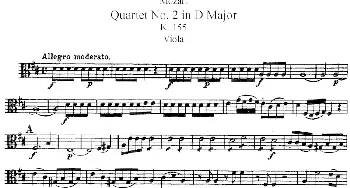 小提琴谱 | Mozart《Quartet No.2 in D Major,K.155》(Viola分谱)