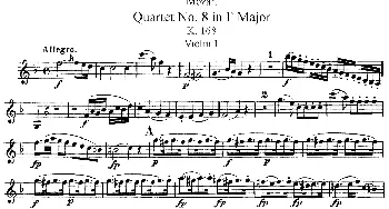 小提琴谱 | Mozart《Quartet No.8 in F Major,K.168》(Violin 1分谱)