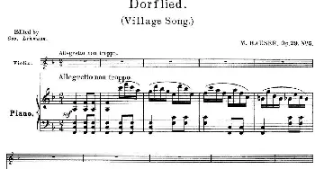 小提琴谱 | 25首小提琴曲合集 Dorflied.(Village Song.)(M. HAUSER. Op.29 No.5)(小提琴+钢琴伴奏)BENONI LAGYE